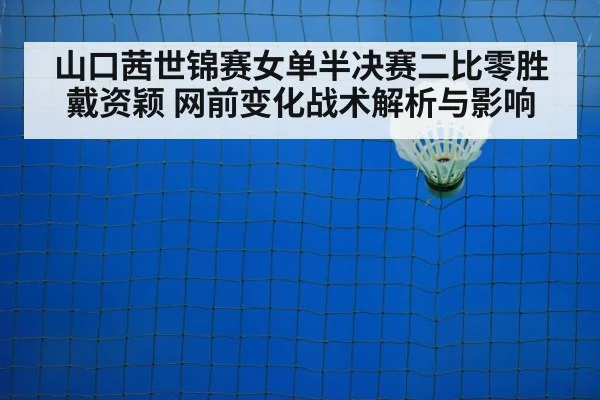山口茜世锦赛女单半决赛二比零胜戴资颖 网前变化战术解析与影响